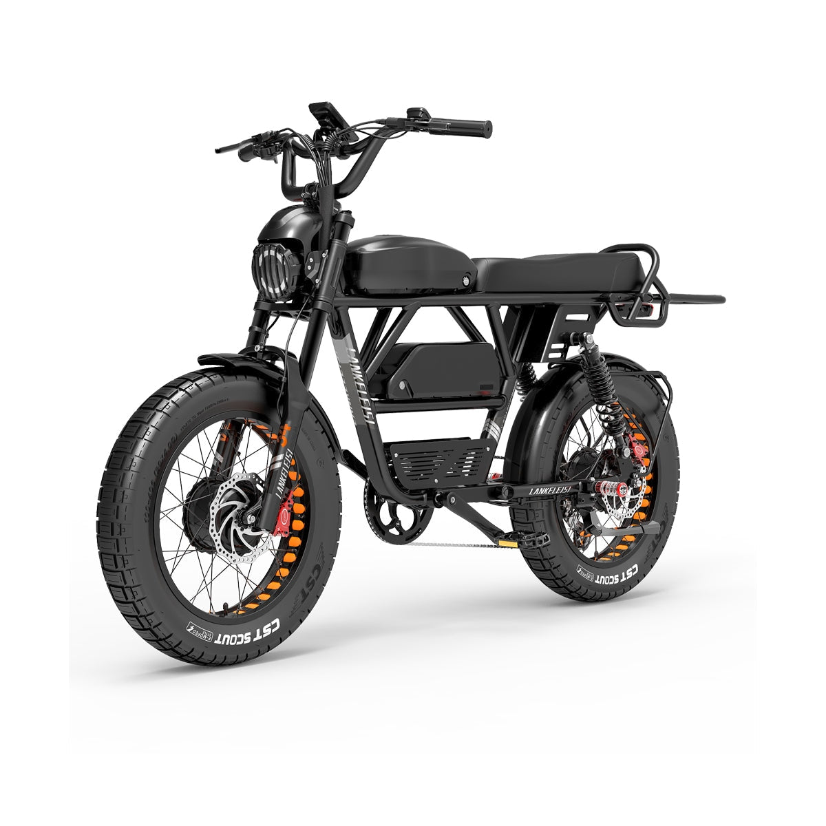 EU-LANKELEISI X-Black Knight electric scooter with dual motors, 2000W power, and a maximum range of 280km.