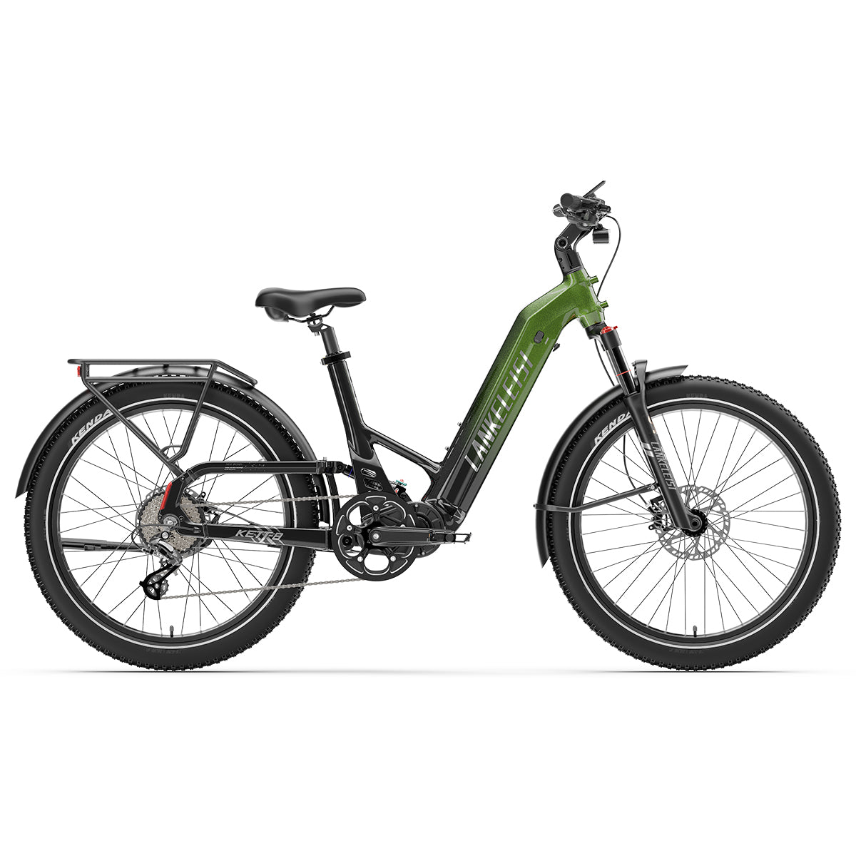 LANKELEISI KETT-8 urban electric bike with bundle accessories, featuring a sleek frame, electric motor, and handlebars.
