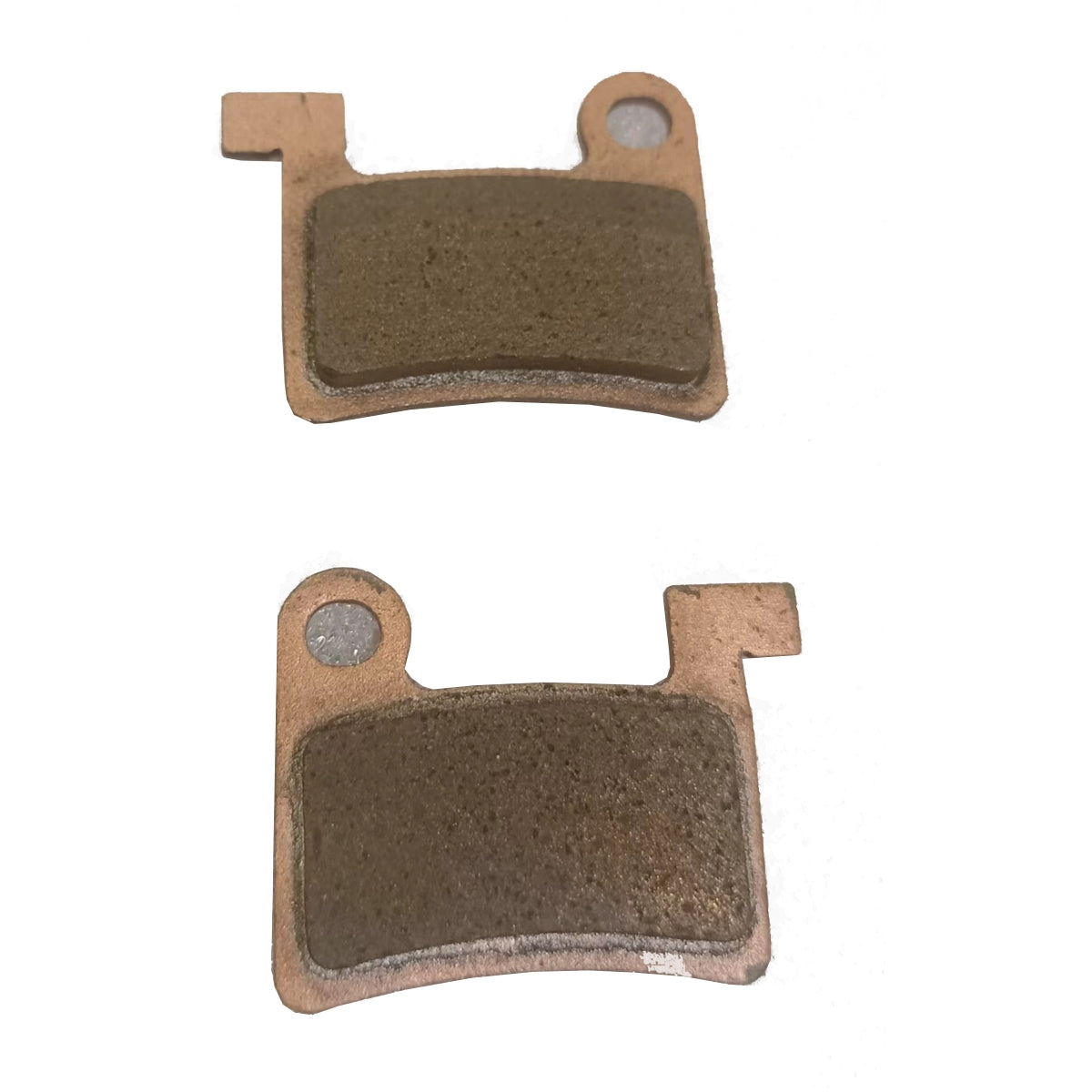 Pair of brake pads for Lankeleisi electric bike, showing black brake pad with metal backing and mounting holes.