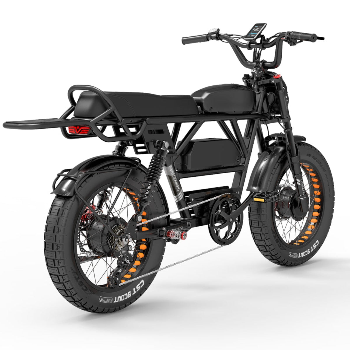 EU-LANKELEISI X-Black Knight electric scooter with dual motors, 2000W, showcasing its sleek design and large wheels.