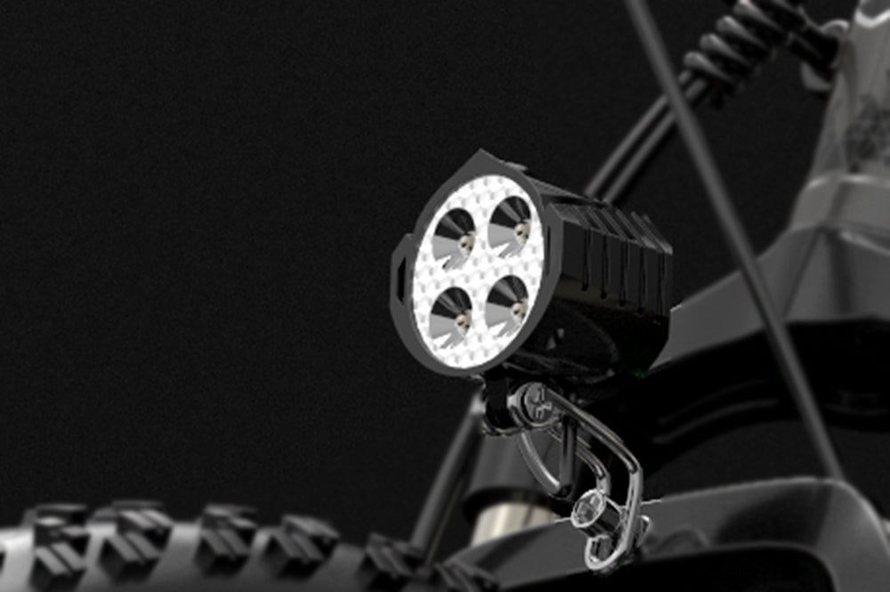 Front light and horn for Lankeleisi electric bike, featuring a bright LED lamp and integrated horn for safety and visibility.