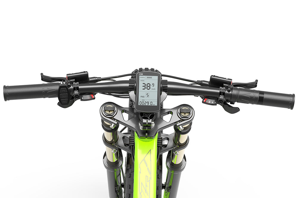 Lankeleisi Bikes handlebar for bicycle headstock, black metal with grips, designed for mountain or touring bikes.